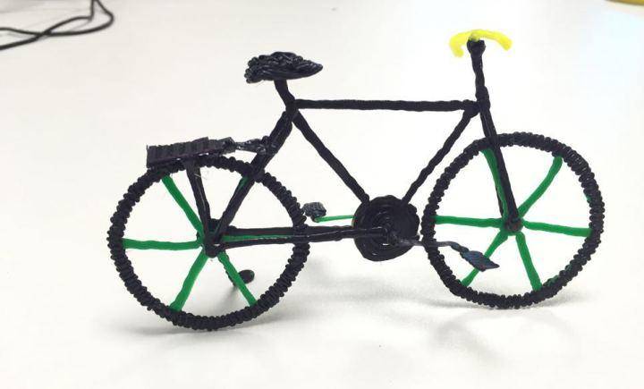 3D打印笔绘制作品_自行车