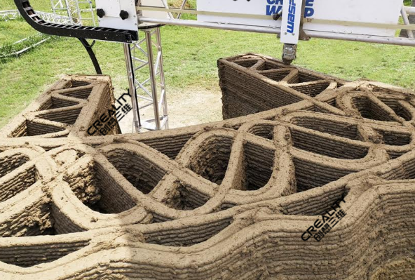 3D打印机建造栖息地的大型框架图